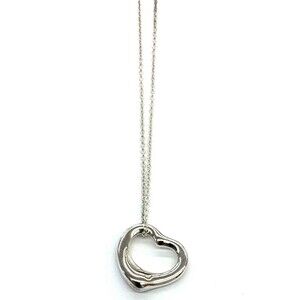 TIFFANY Co Open Heart Necklace Sterling Silver Accessory Kantei kyoku Oyama
